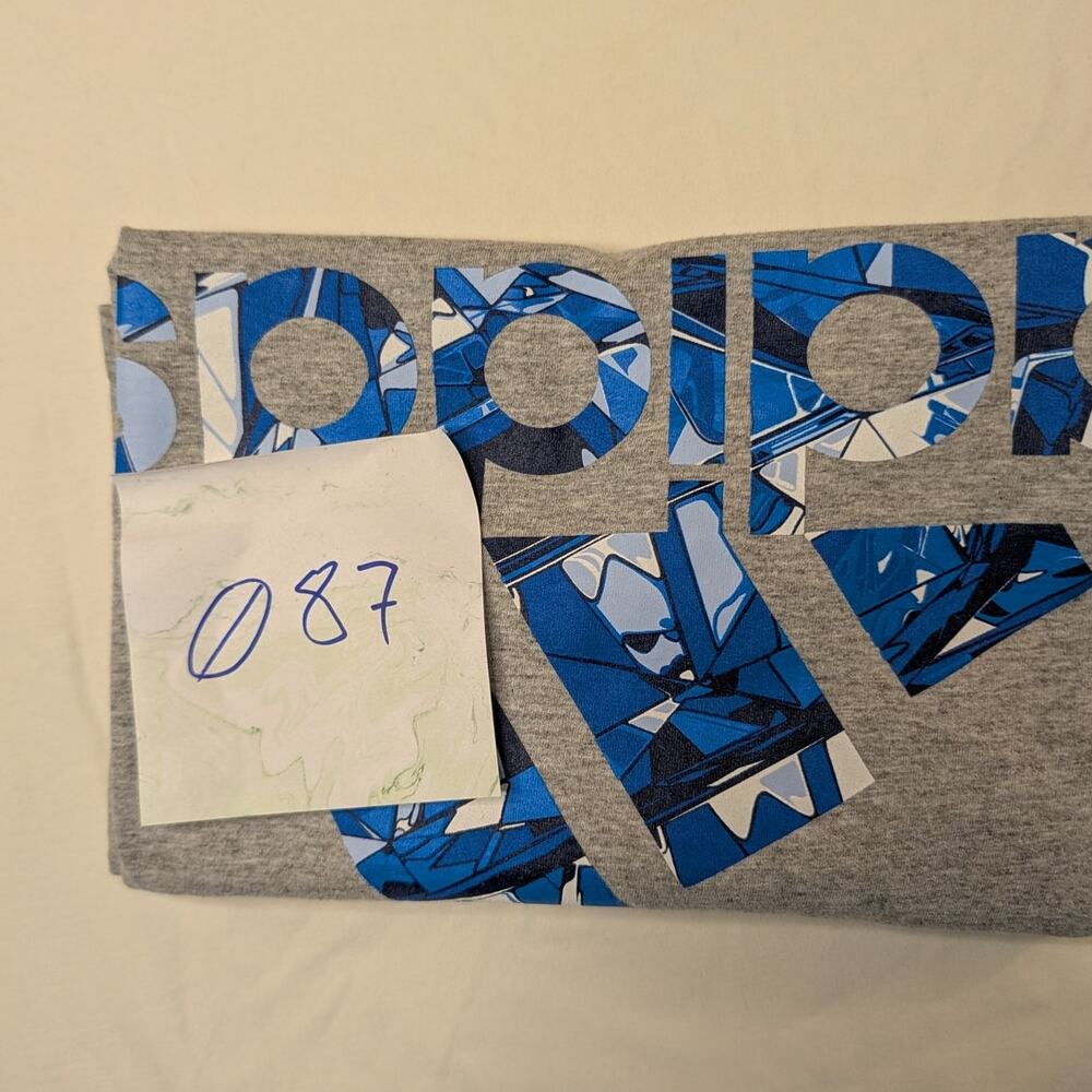 Adidas The Go To Tee Graphic T Shirt Sz M Gray Blue Abstract Sportswear Workout - Picture 7 of 7